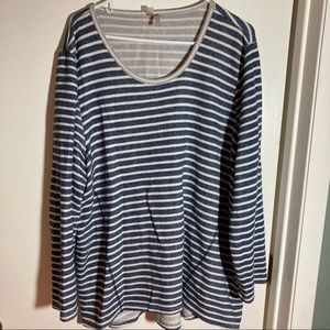 Navy‎ and white Striped Sweatshirt